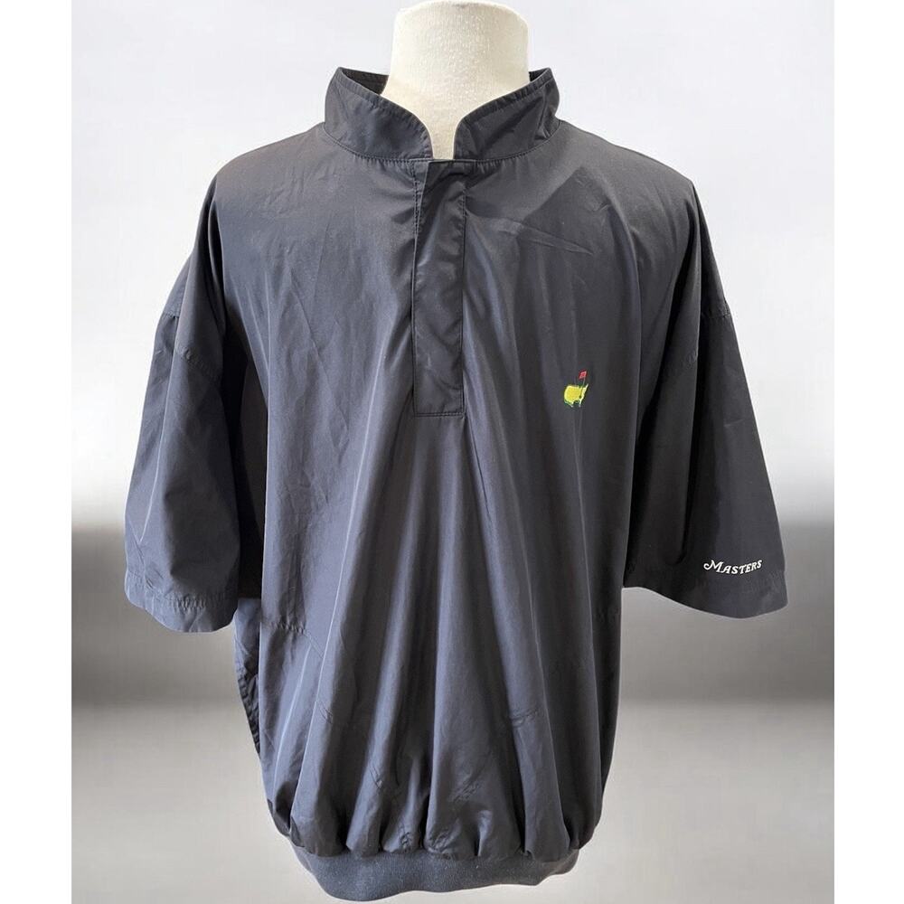 Masters Collection 1/4 Button Pullover Windbreaker Jacket Men’s XL Black Golf